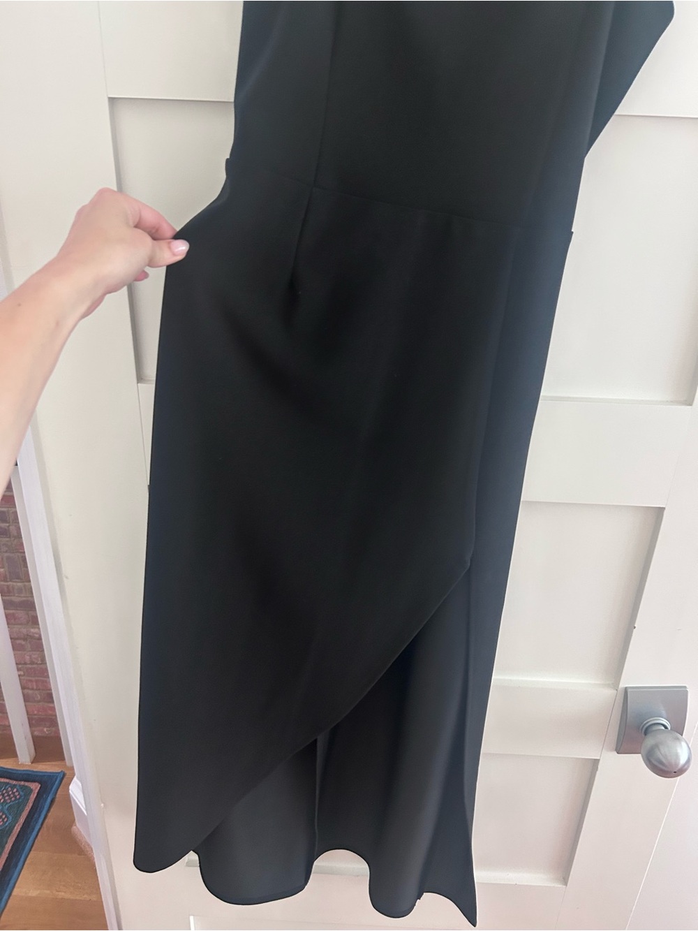 Abercrombie Black Ribbed Bodice Maxi Dress with Side Slit | Medium - Picture 2 of 6